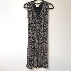 Free People Dress Medium Floral Sleeveless Midi Tie Back Cottagecore